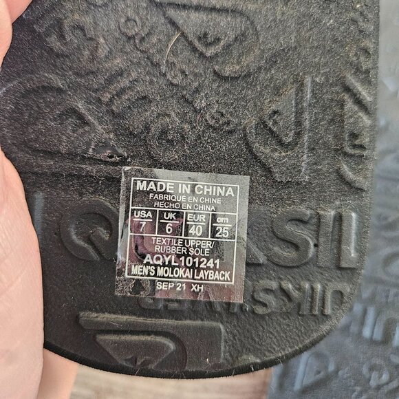 Quiksilver Molokai Layback Flip Flops – Men’s Size 7 – Black & Blue NWOT - Picture 5 of 8